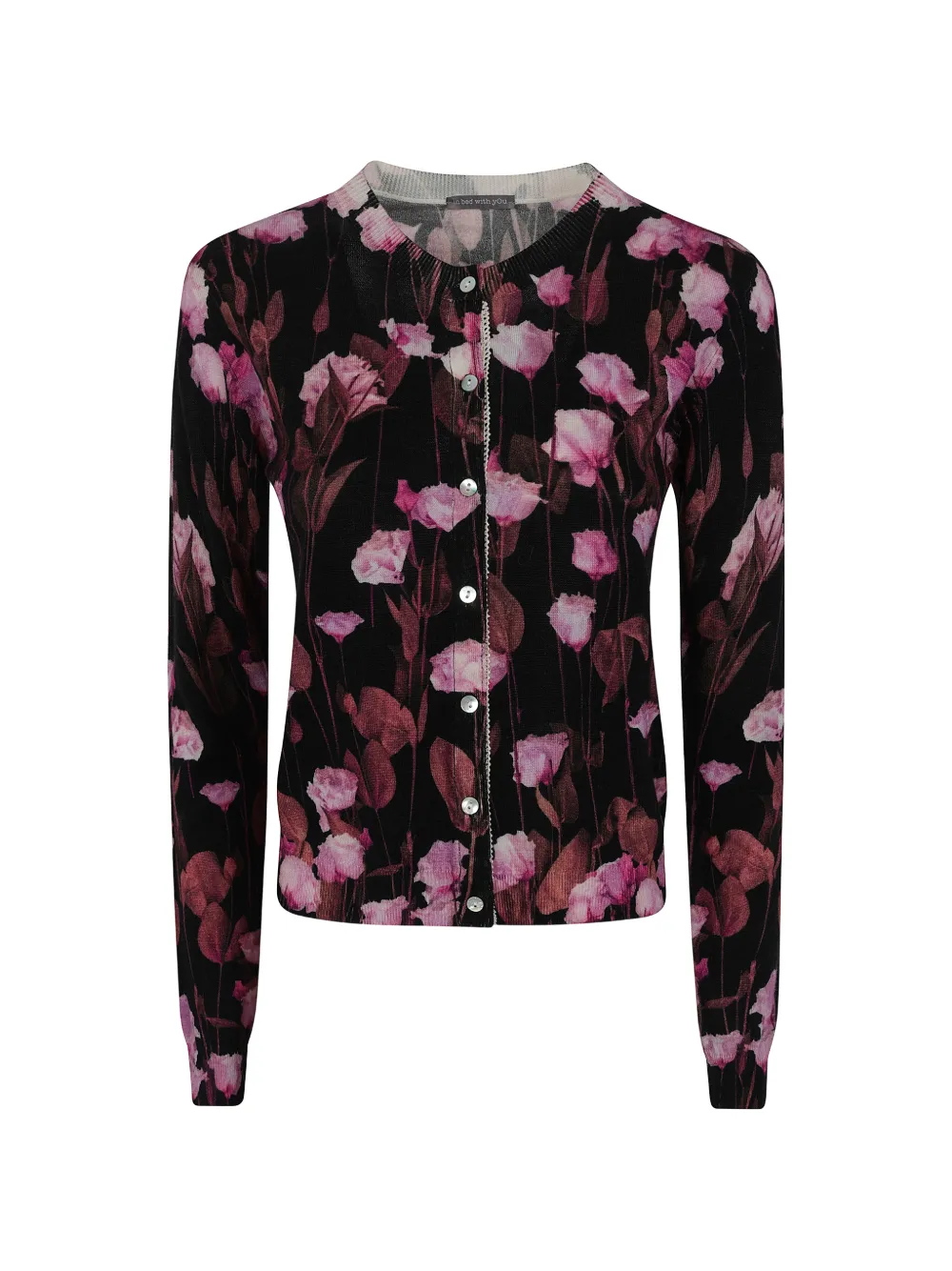 IN BED WITH YOU floral-print geometric-pattern cardigan