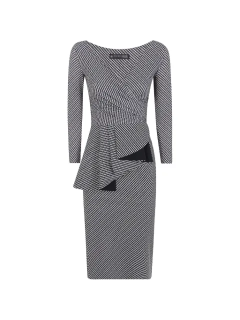 CHIARA BONI La Petite Robe houndstooth peplum midi dress