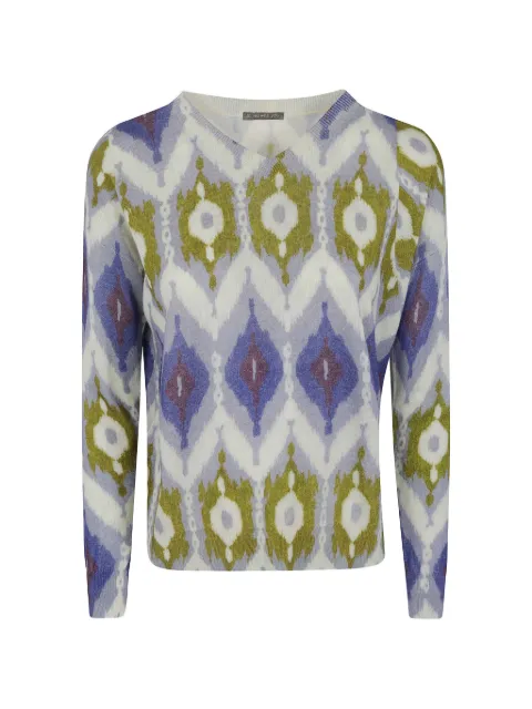 IN BED WITH YOU abstract-print V-neck sweater