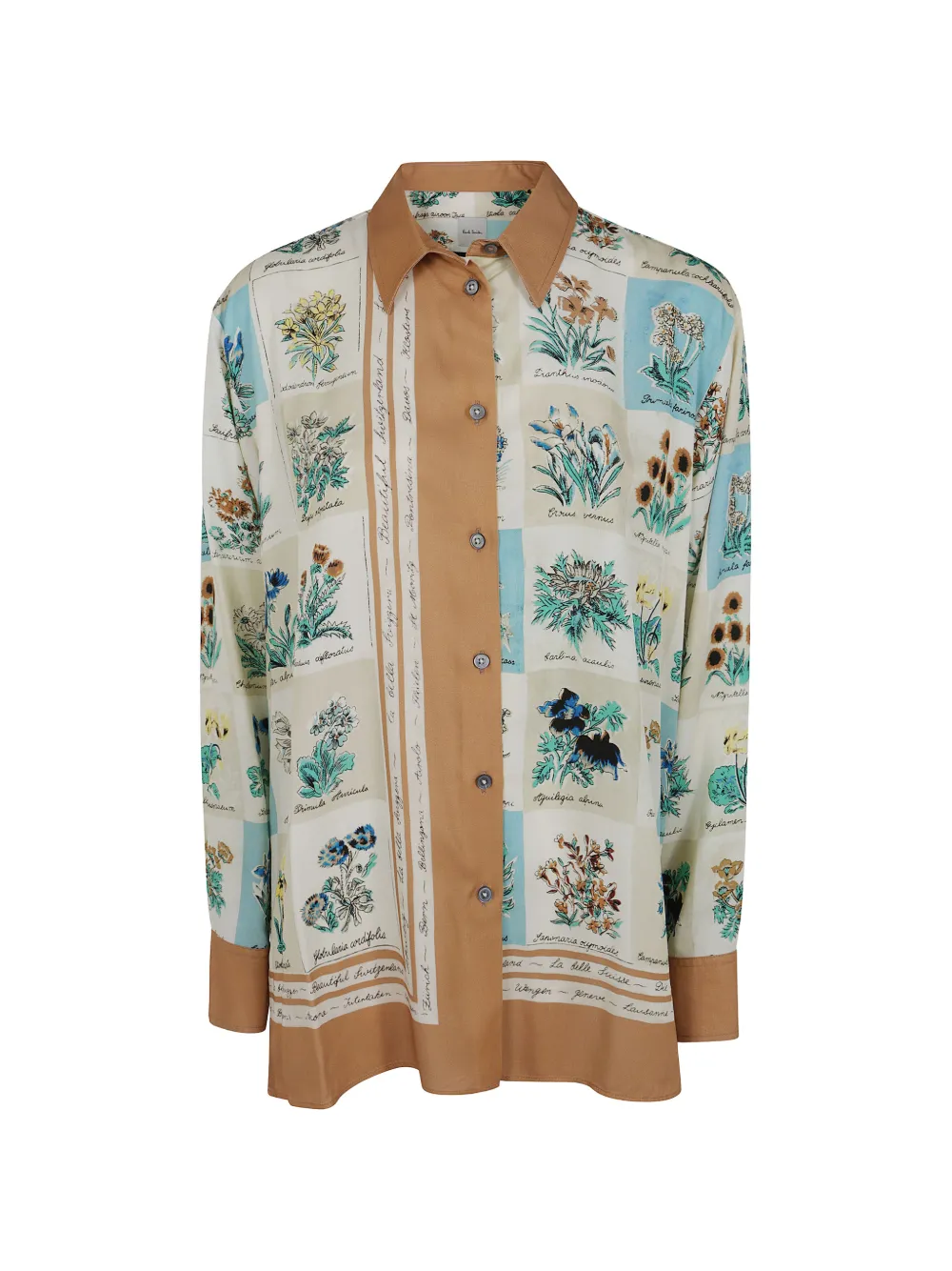 Paul Smith 'floral Scarf' Print Shirt In Neutrals