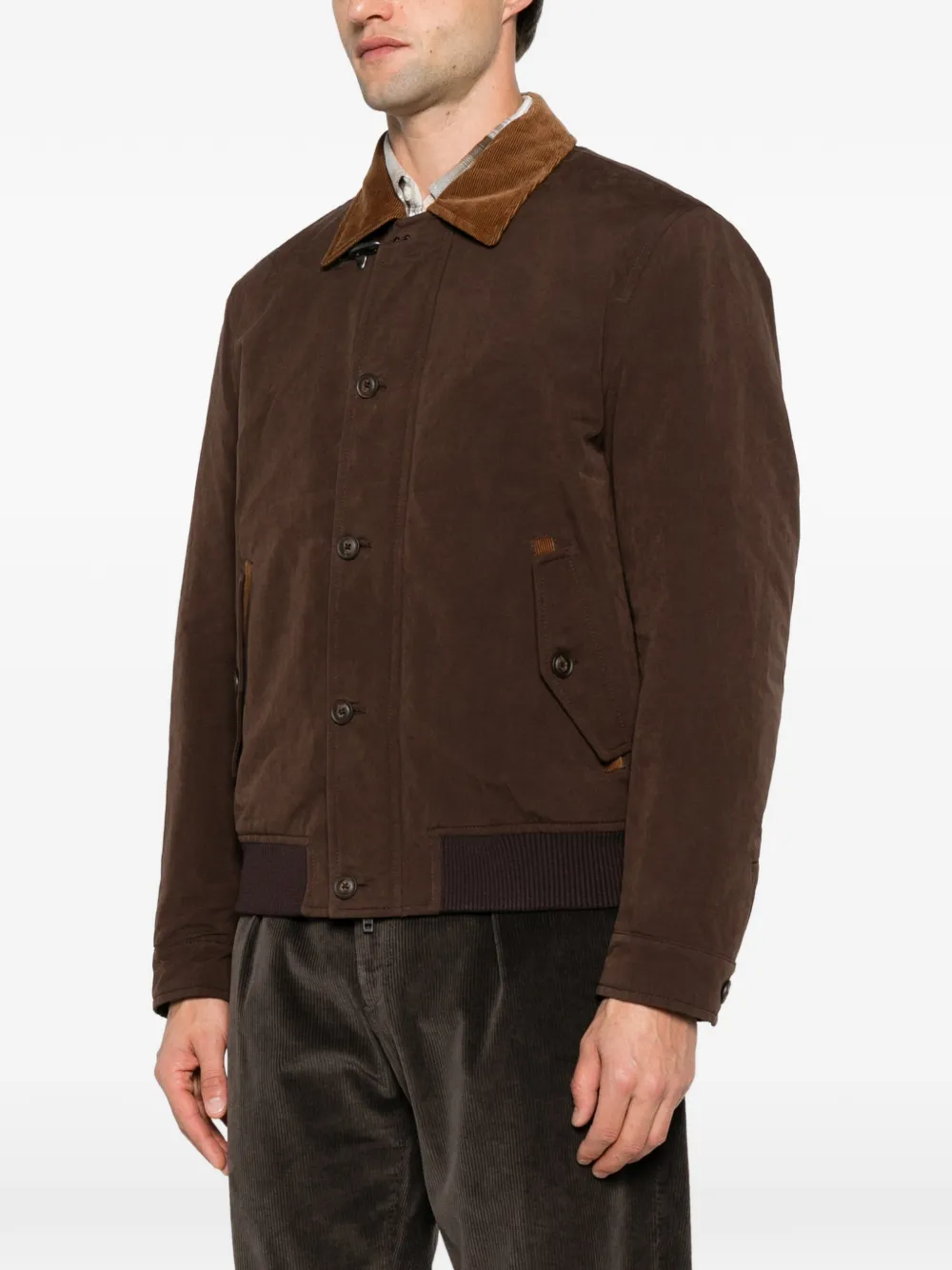 Fay corduroy-collar jacket Bruin