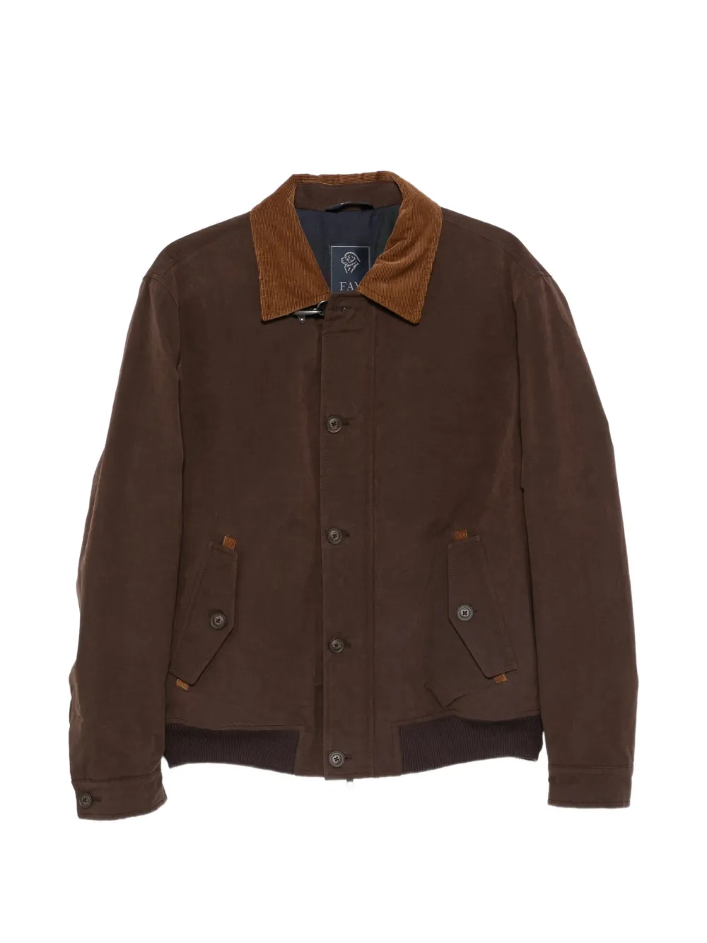 Fay corduroy-collar jacket - Braun