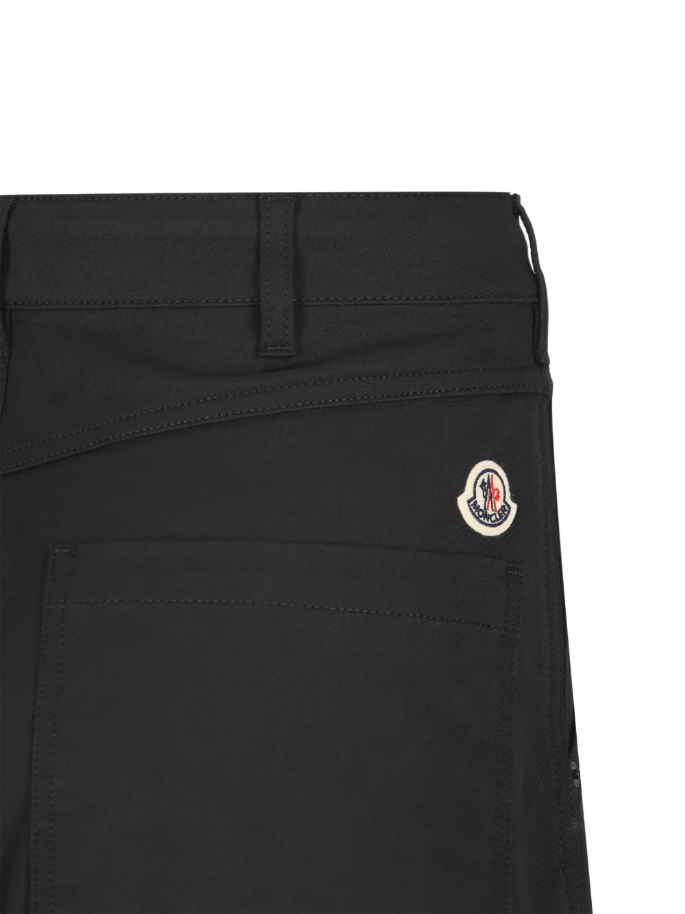 Moncler Straight broek met logopatch Zwart