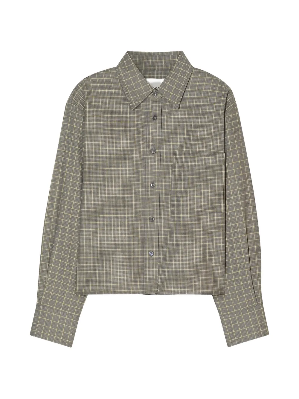 Closed checked cropped shirt - Verde