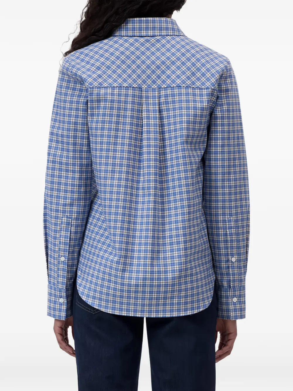 Closed Geruite blouse van katoen-twill Blauw