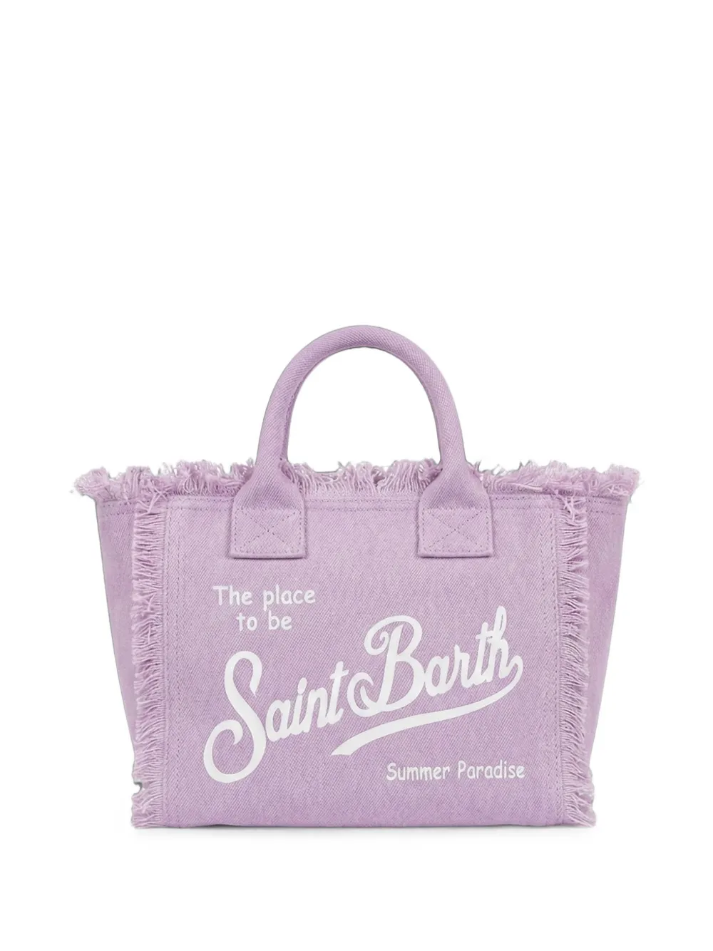 Mc2 Saint Barth Colette Fringed Beach Bag In Purple