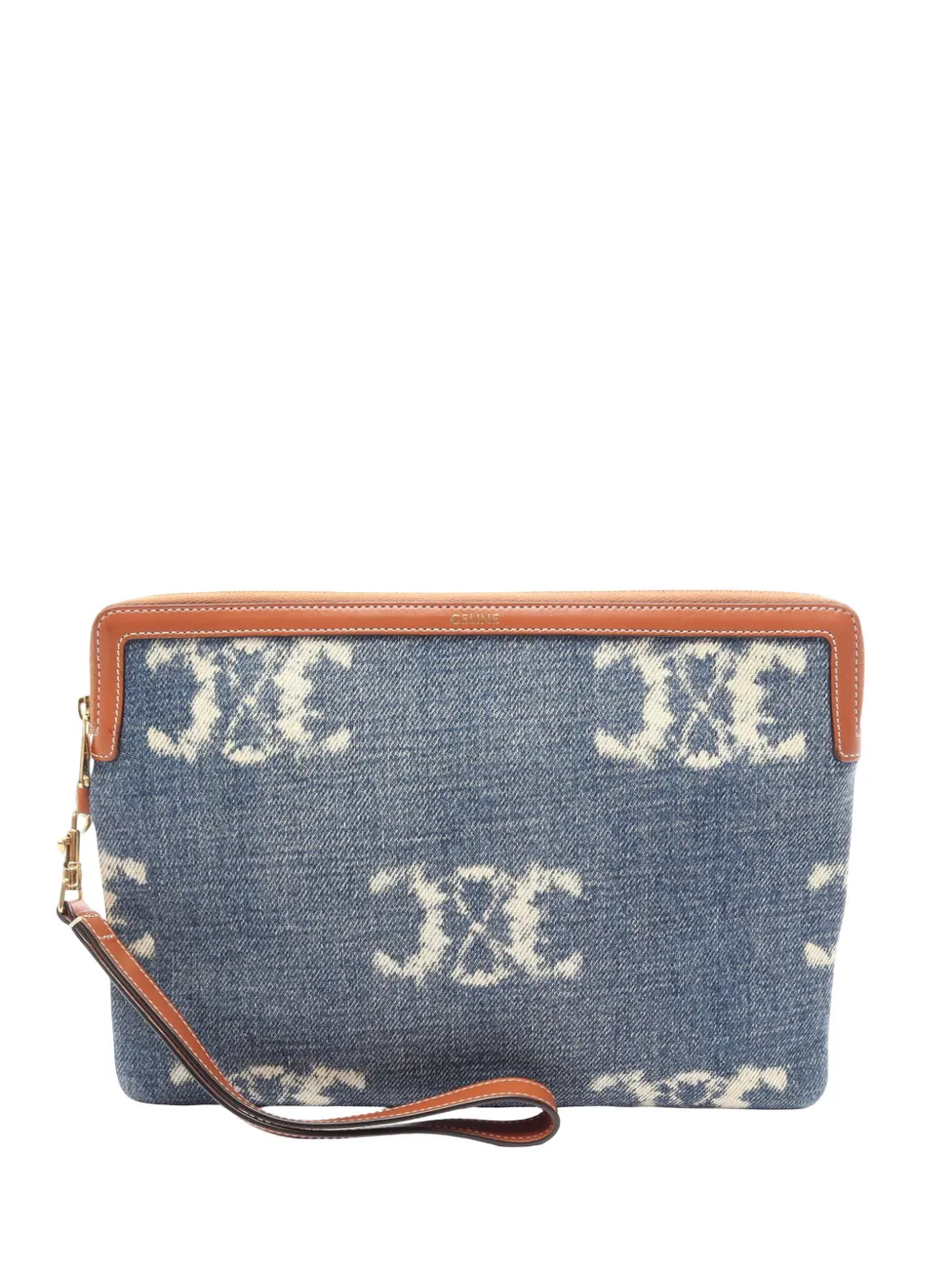 Celine Pre-Owned Clutch Triomphe denim 2015-2026 - Blu