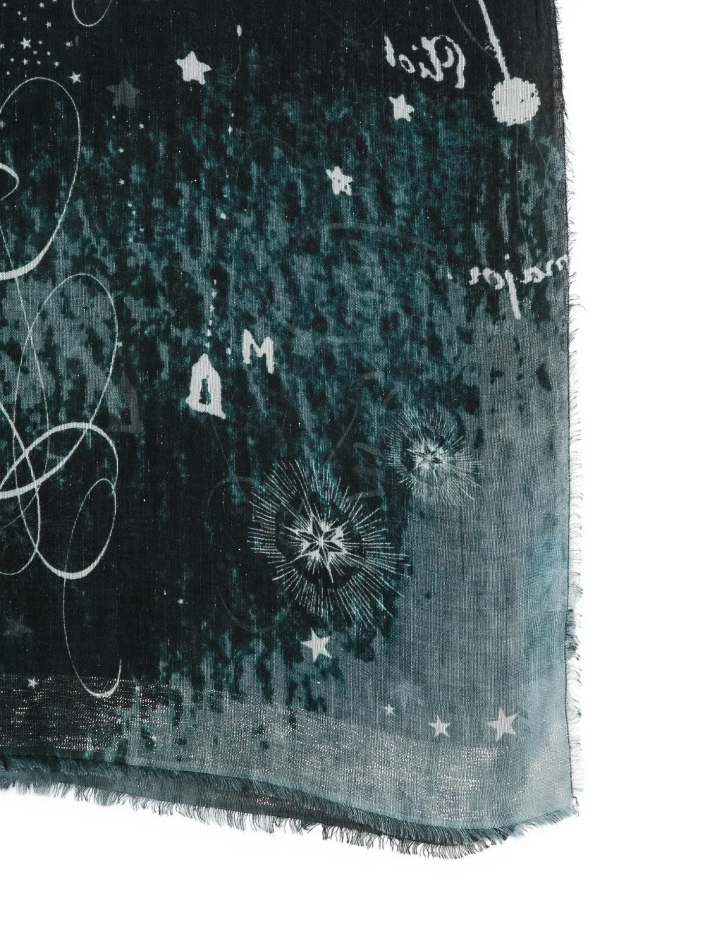 Faliero Sarti Sjaal met kosmische print en franje Zwart