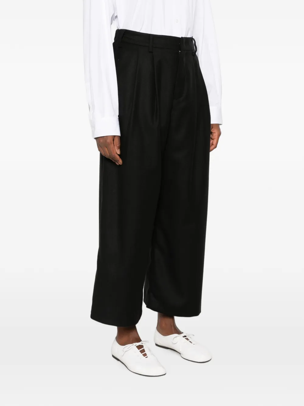 SUSANNE BOMMER Pantalon met wijde pijpen Zwart