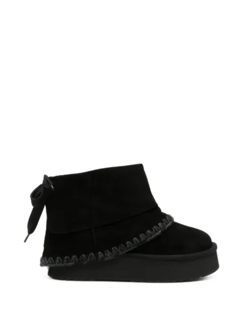 Mou crochet-trim bow-detail boots