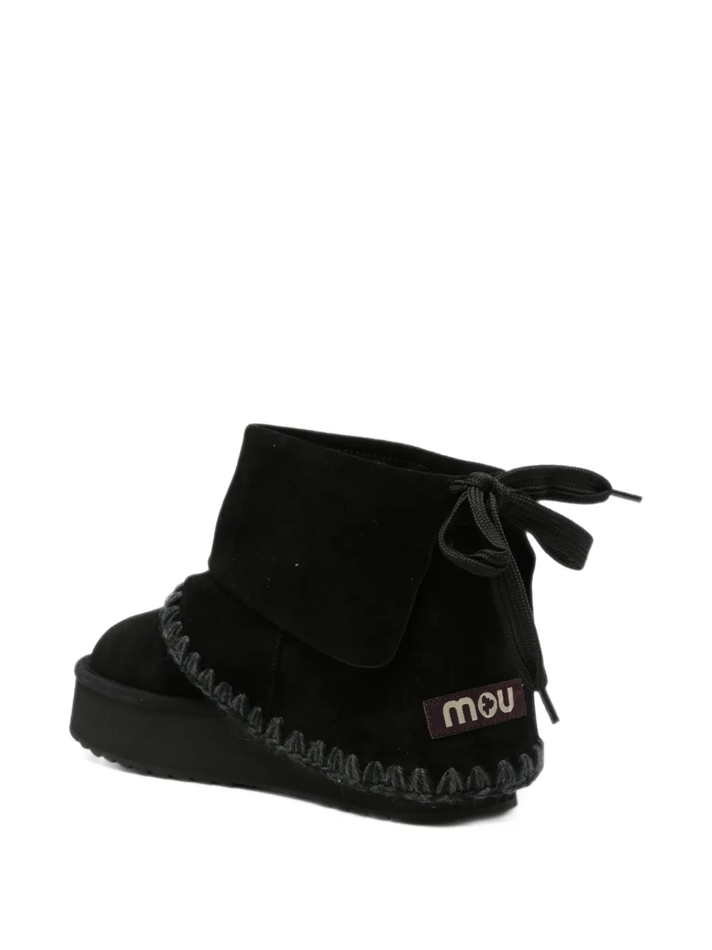 Mou crochet-trim bow-detail boots Zwart