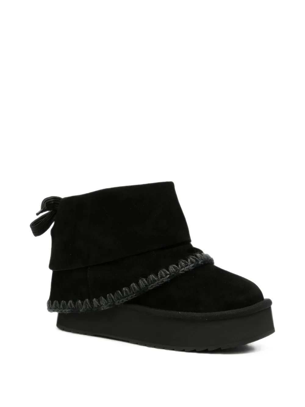 Mou crochet-trim bow-detail boots Zwart