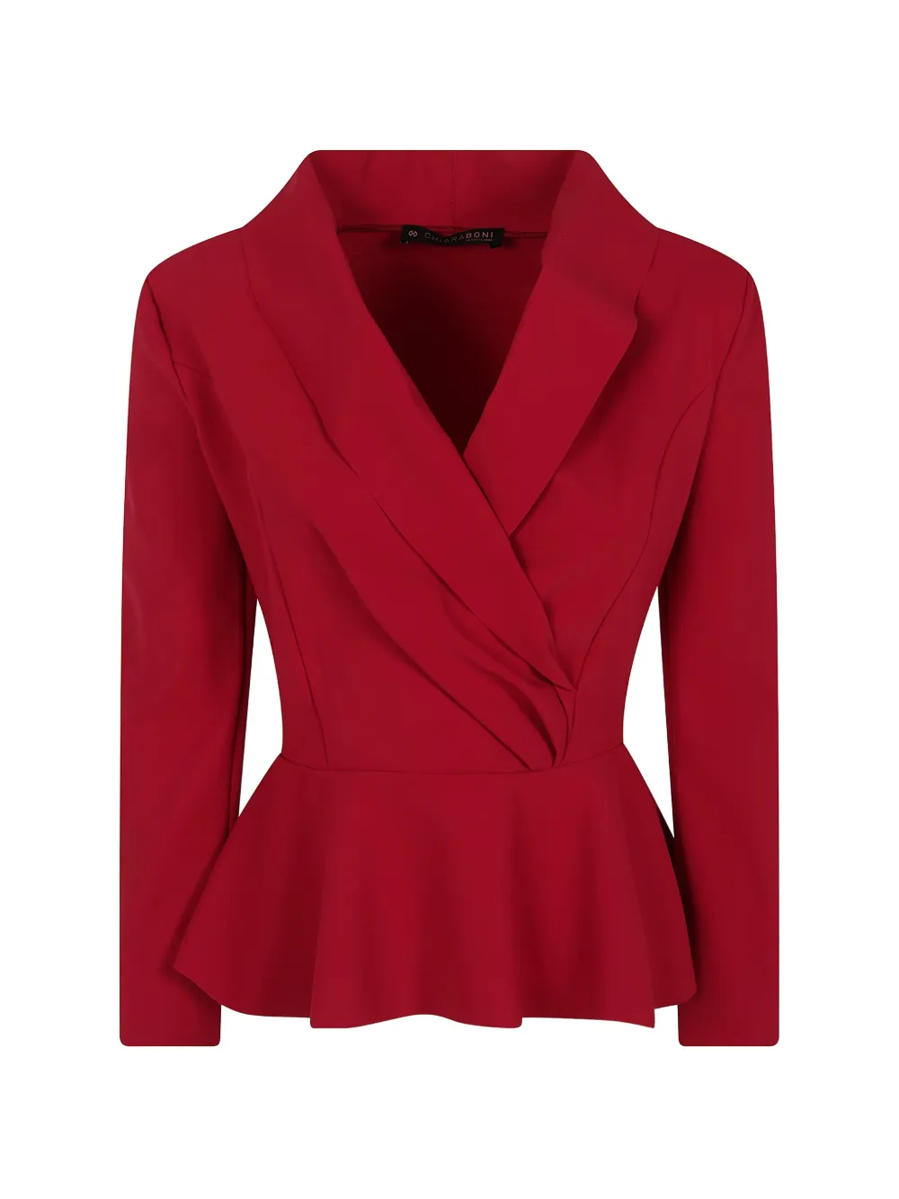 Chiara Boni La Petite Robe Wrap Peplum Top In Red