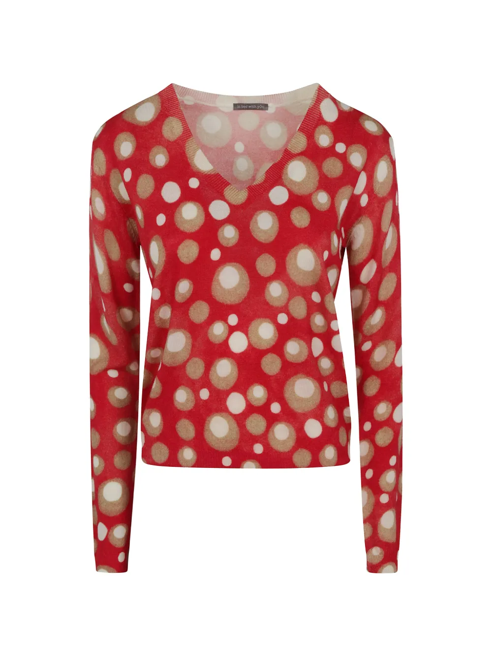 IN BED WITH YOU polka-dot V-neck sweater
