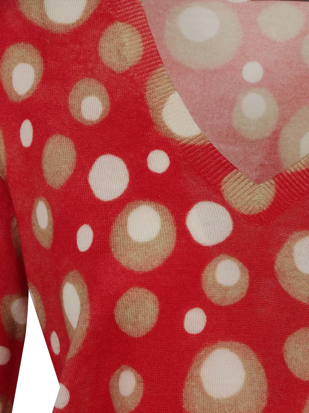 IN BED WITH YOU Trui met stippen en V-hals Rood