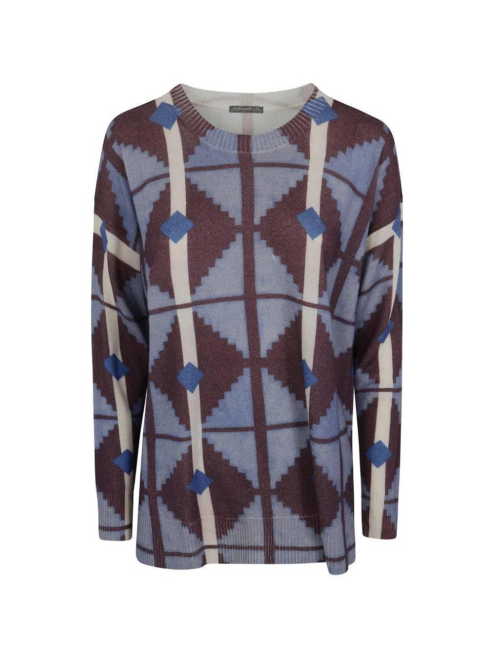 IN BED WITH YOU geometric-print sweater