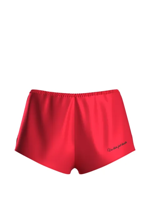 SCANDALE Dédicace embroidered satin shorts
