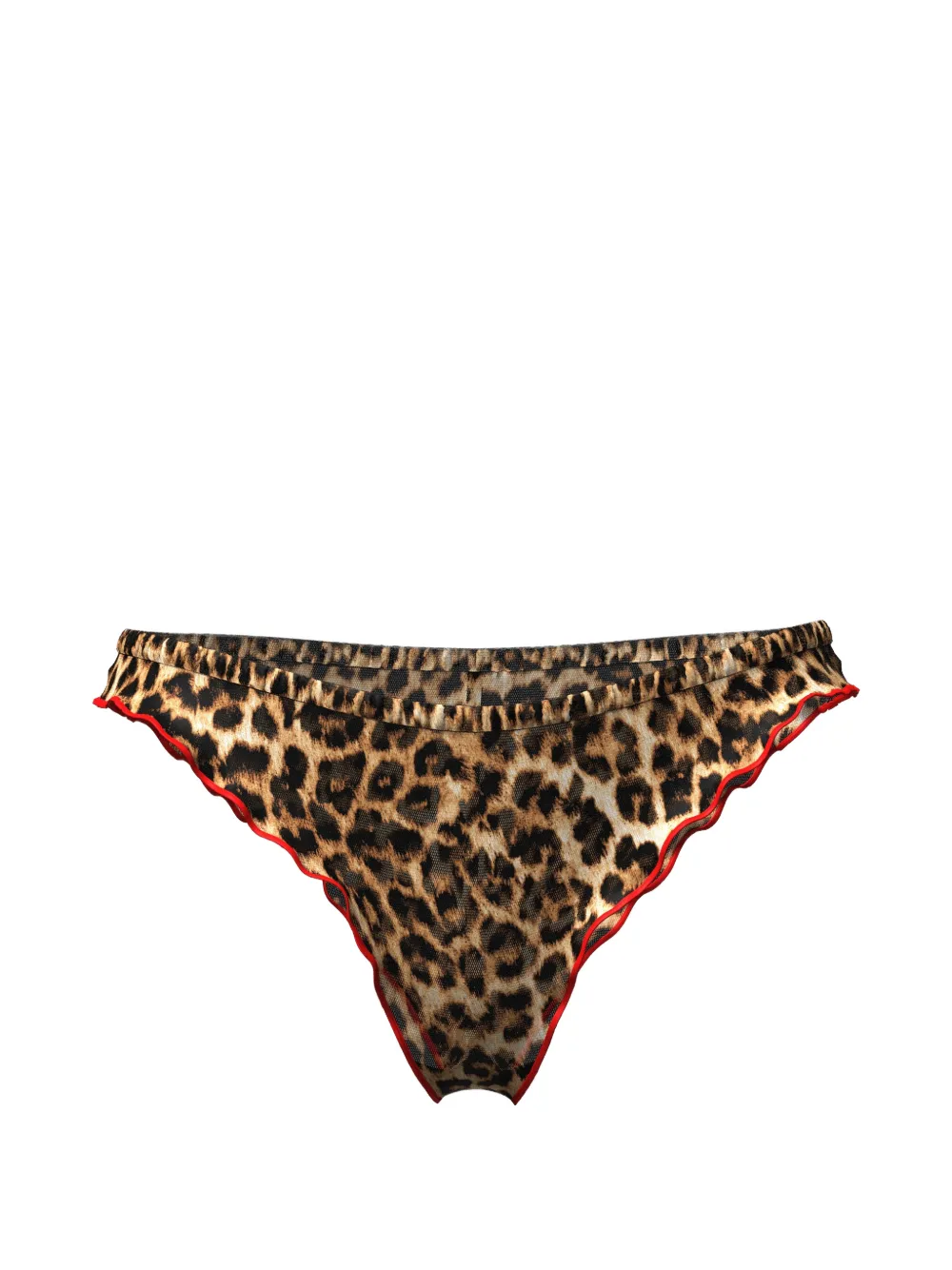 SCANDALE Sauvage ruffled leopard-print thong