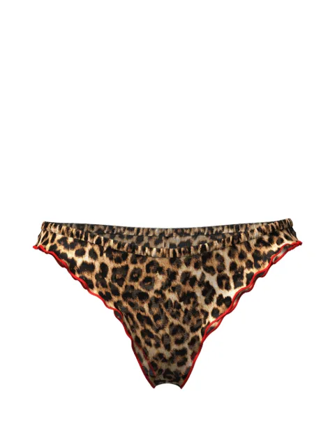 SCANDALE Sauvage ruffled leopard-print thong