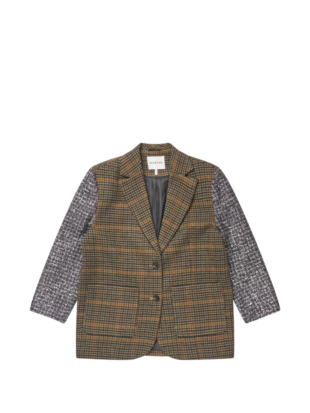 Munthe Check-pattern Sequin-embellished Jacket In Brown