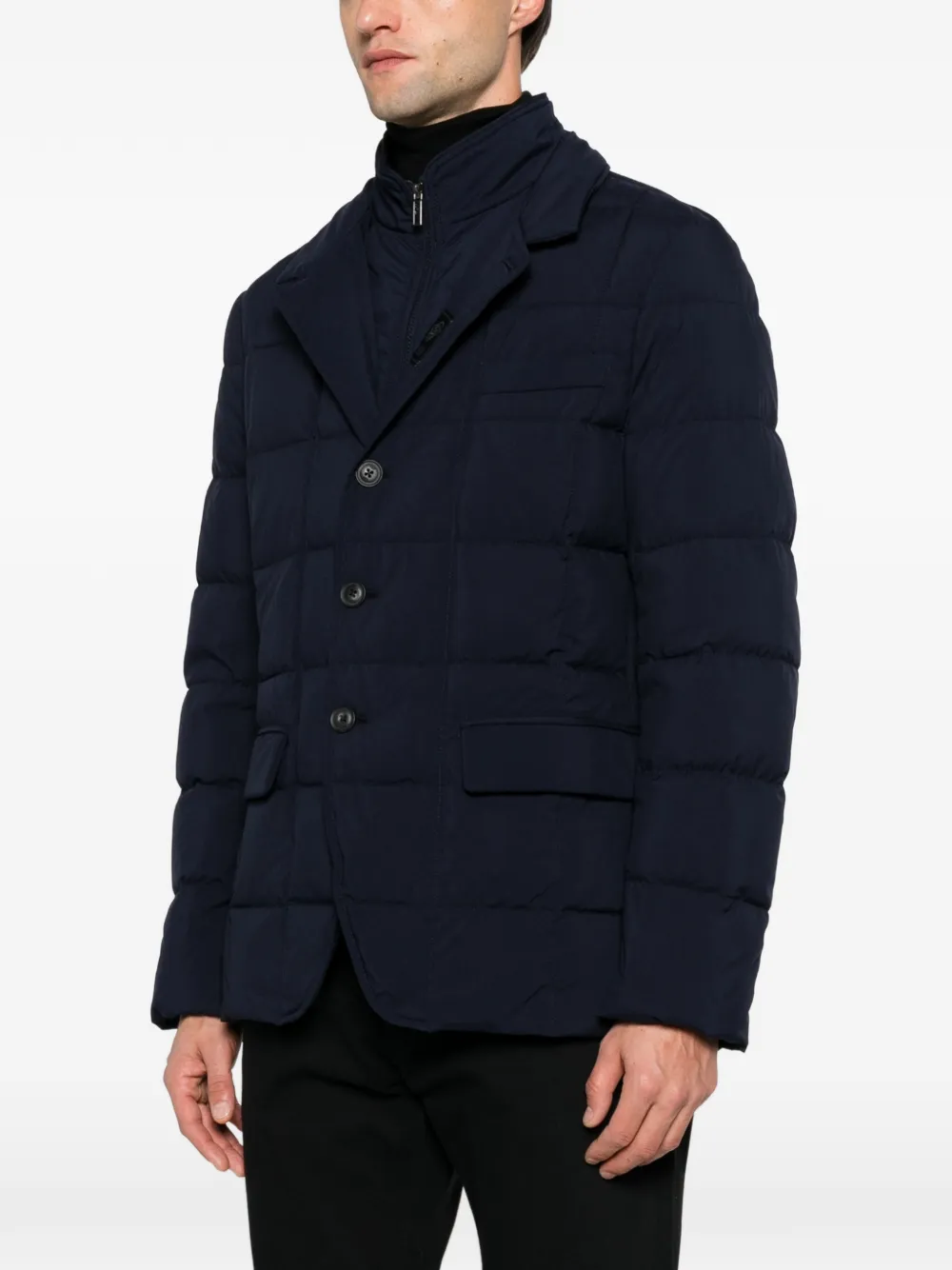 Fay quilted double-front coat Blauw