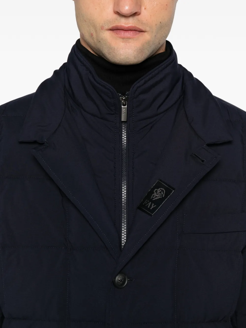 Fay quilted double-front coat Blauw