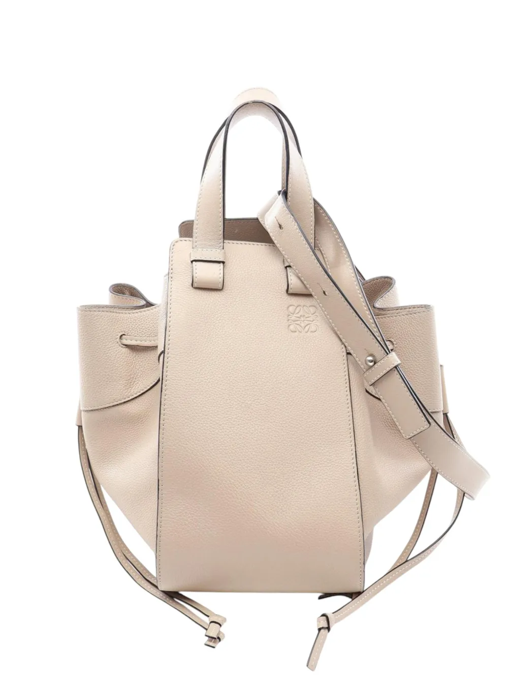 Loewe Pre-Owned 2010-2026 Medium Leather Drawstring Hammock satchel - Braun