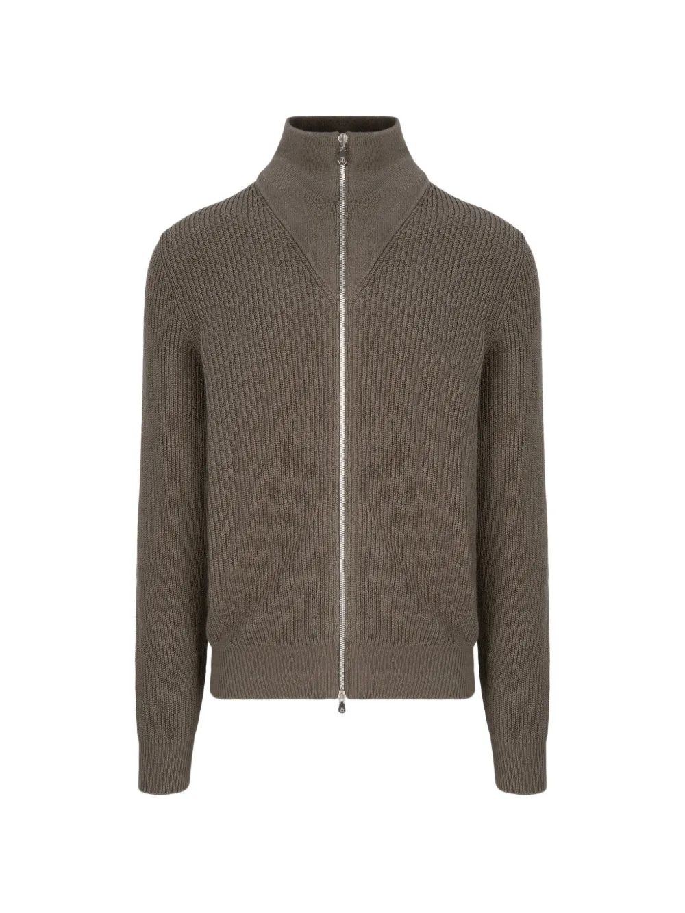 Brunello Cucinelli ribbed-knit zip-up cardigan Groen