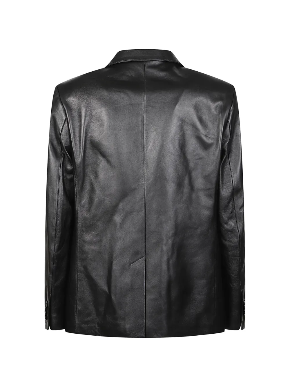 John Richmond single-breasted leather blazer Zwart
