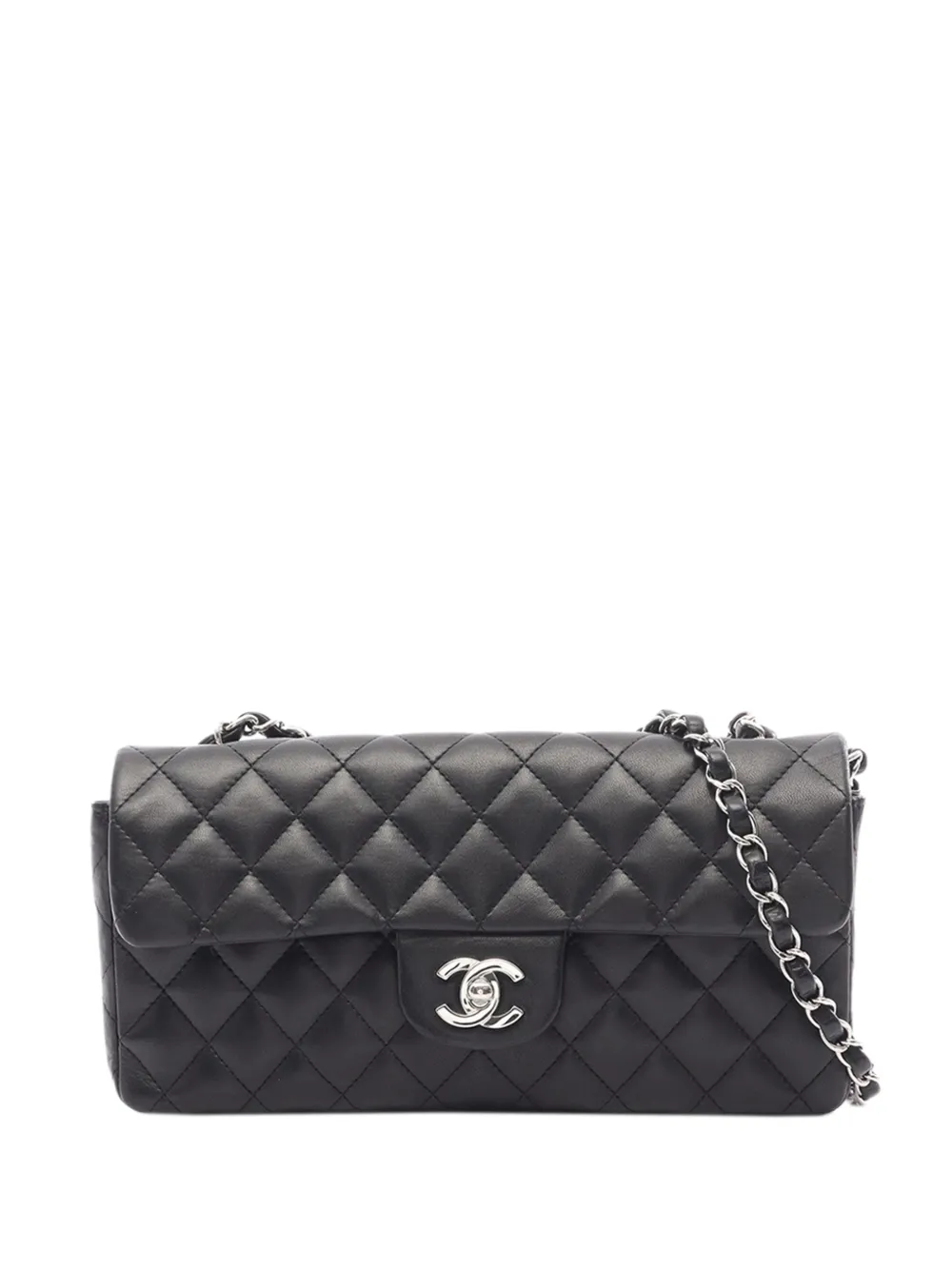 CHANEL Pre-Owned 2005-2006 CC Quilted Lambskin East West Flap shoulder bag - Nero