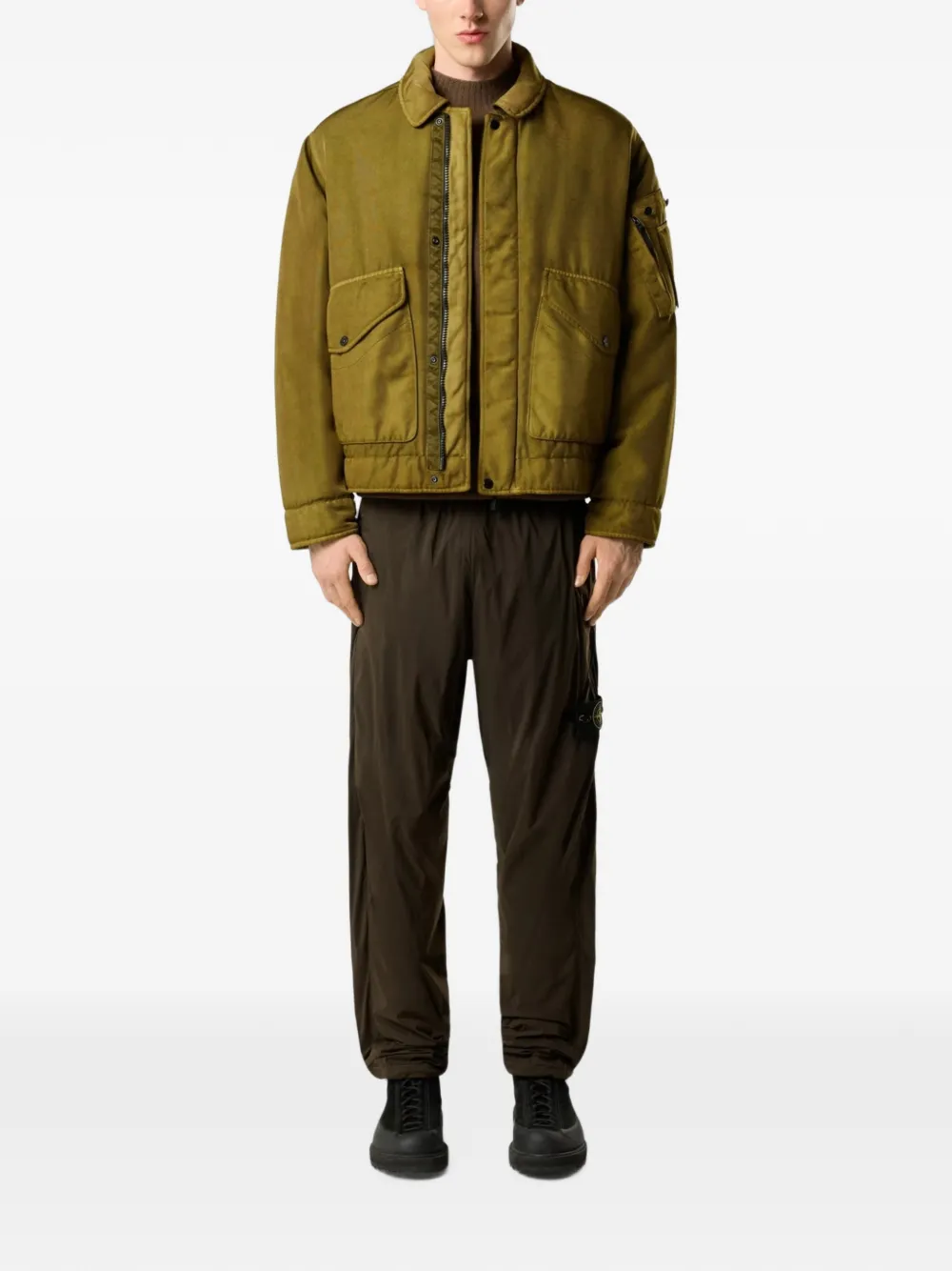 Stone Island 3100017 Ultralight nylon stretch-TC broek Bruin