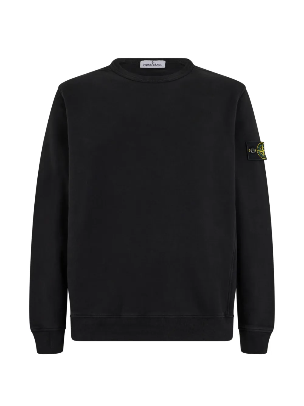 Stone Island Felpa 6100049 in pile di cotone biologico spazzolato - Nero