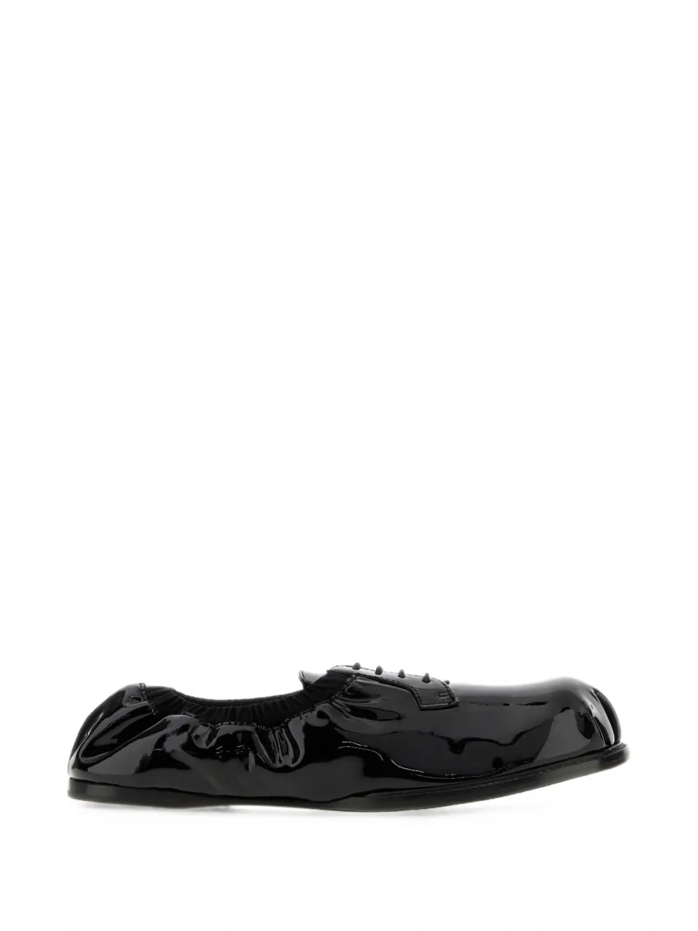 Moschino patent-leather ruched derby shoes - Nero