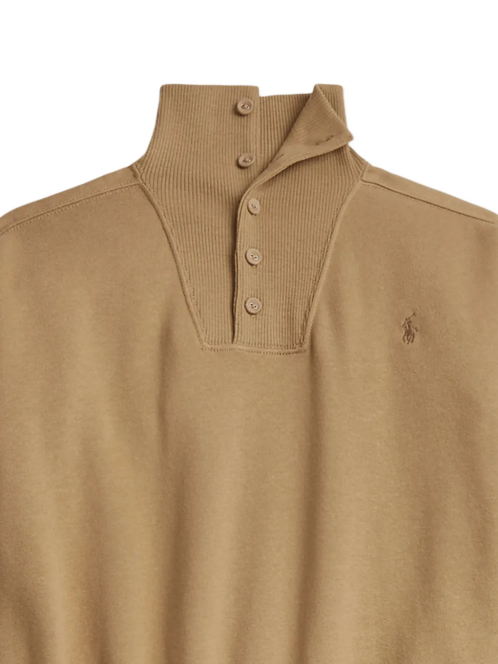 POLO RALPH LAUREN KIDS button-up high-neck sweater Beige