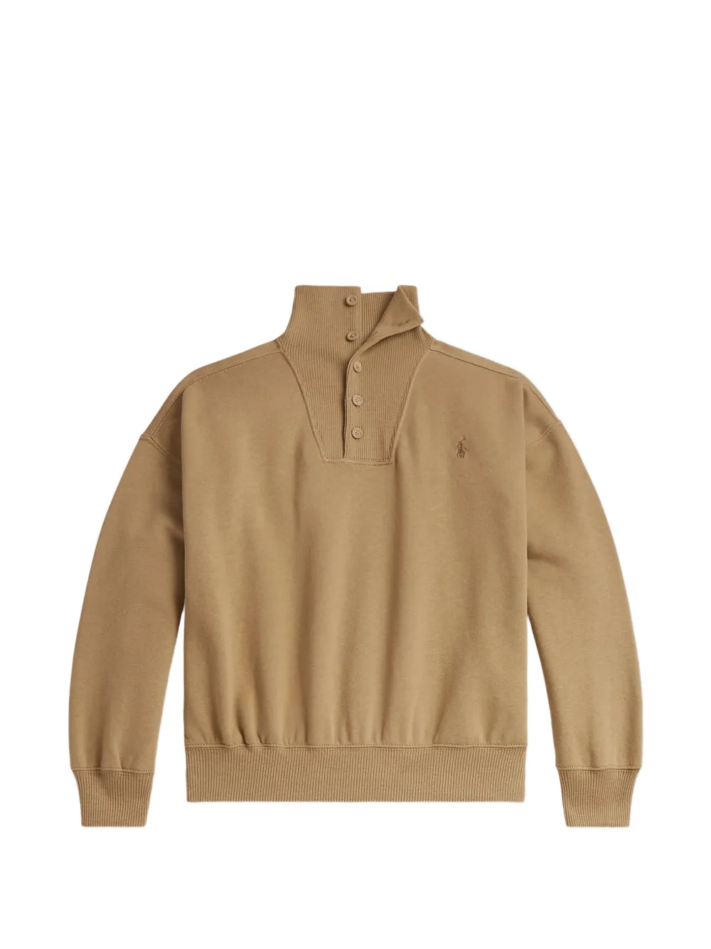 POLO RALPH LAUREN KIDS button-up high-neck sweater - Toni neutri