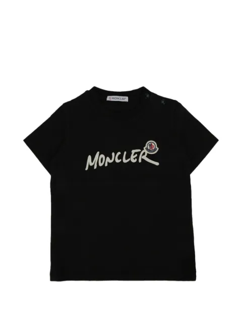 Moncler Enfant logo-print button-fastening T-shirt