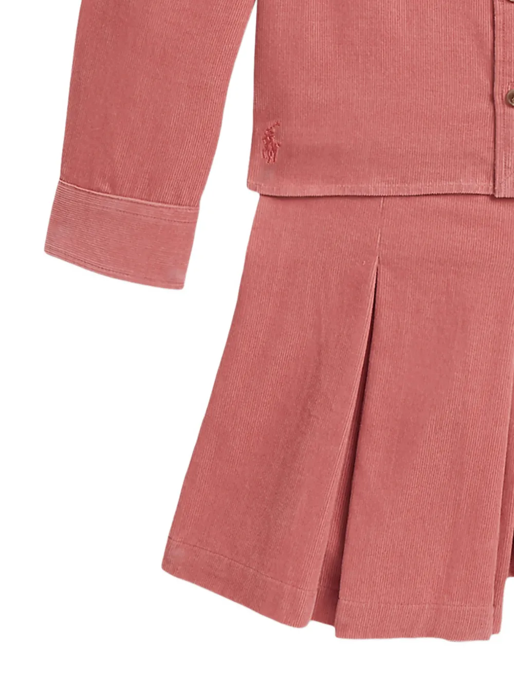 POLO RALPH LAUREN KIDS Ribfluwelen shortsset Roze