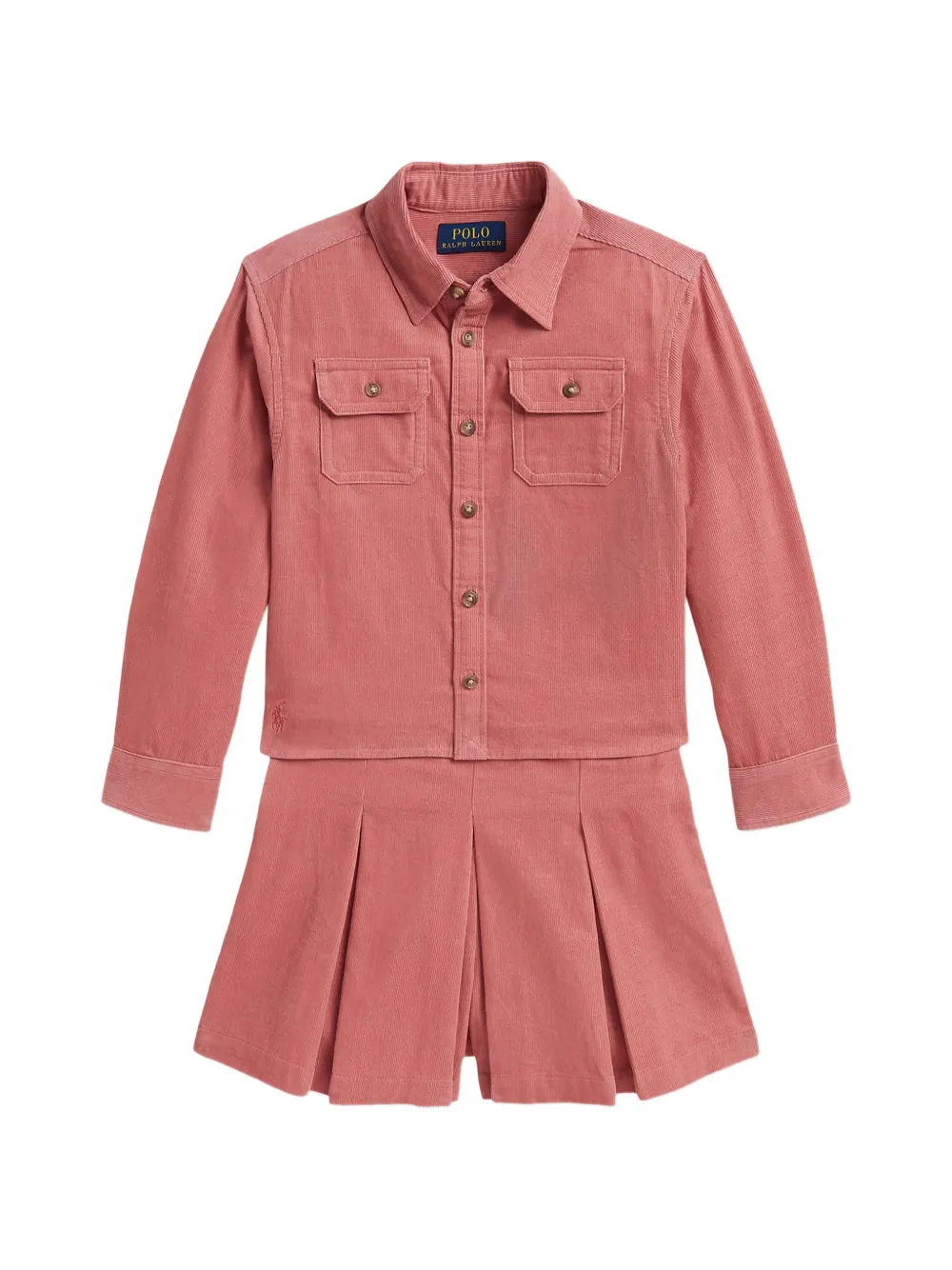 POLO RALPH LAUREN KIDS corduroy shorts set - Rosa