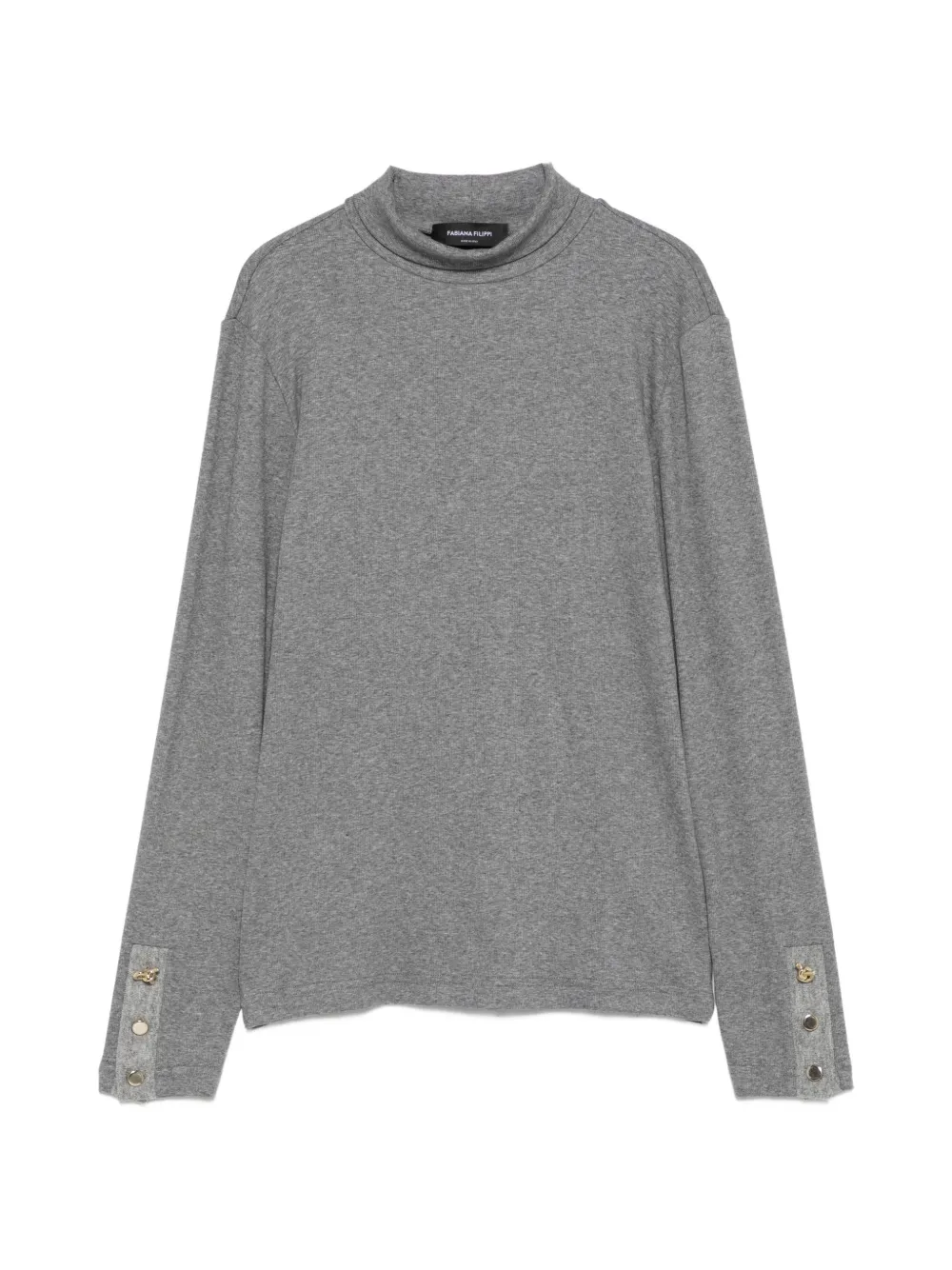 Fabiana Filippi button-cuff roll-neck T-shirt