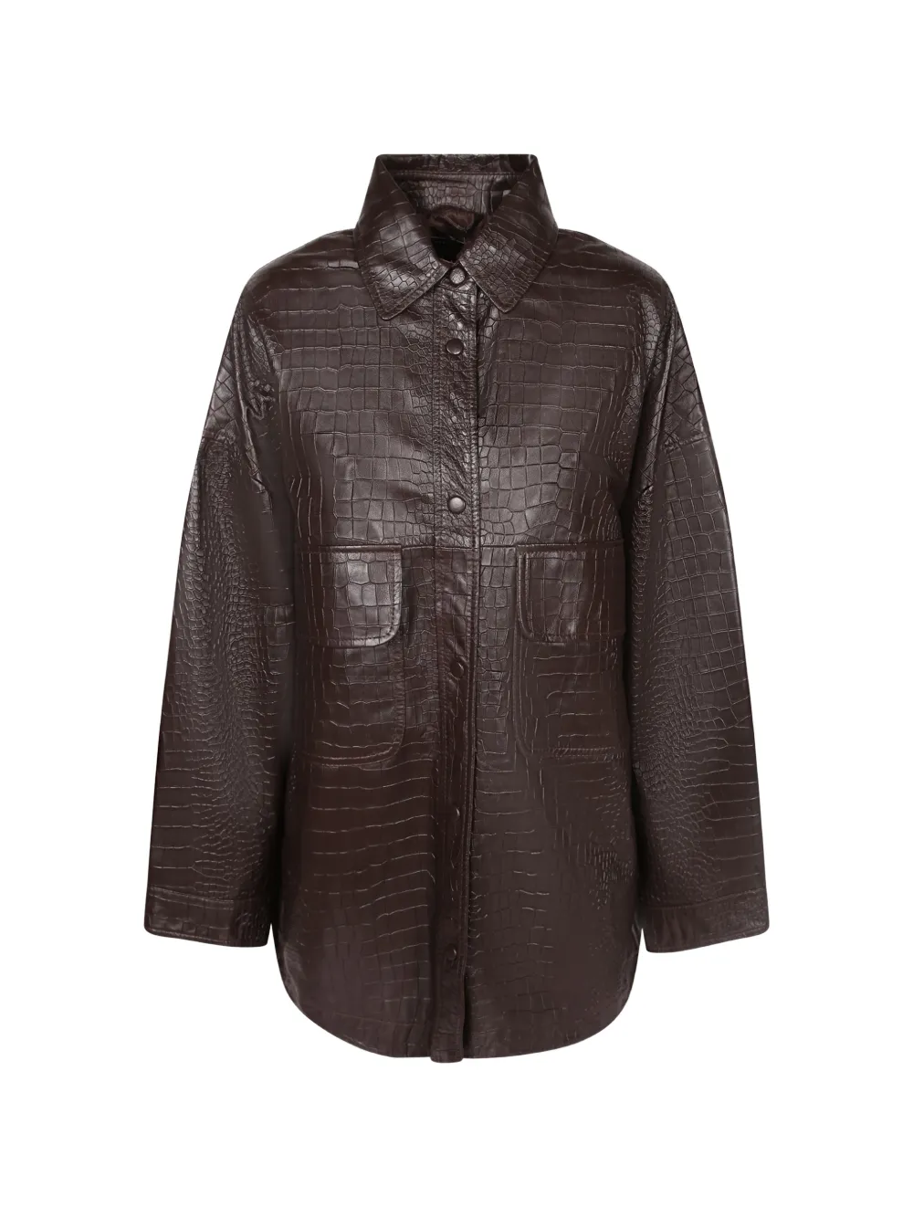 Federica Tosi 100% coconut print leather shirt jacket