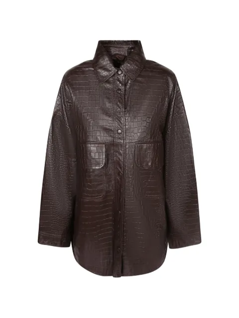 Federica Tosi 100% coconut print leather shirt jacket