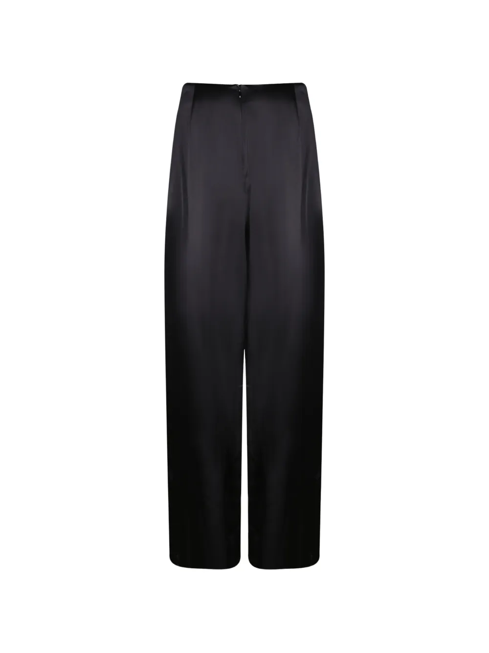 Danamé Geplooide broek met satijnen afwerking Zwart