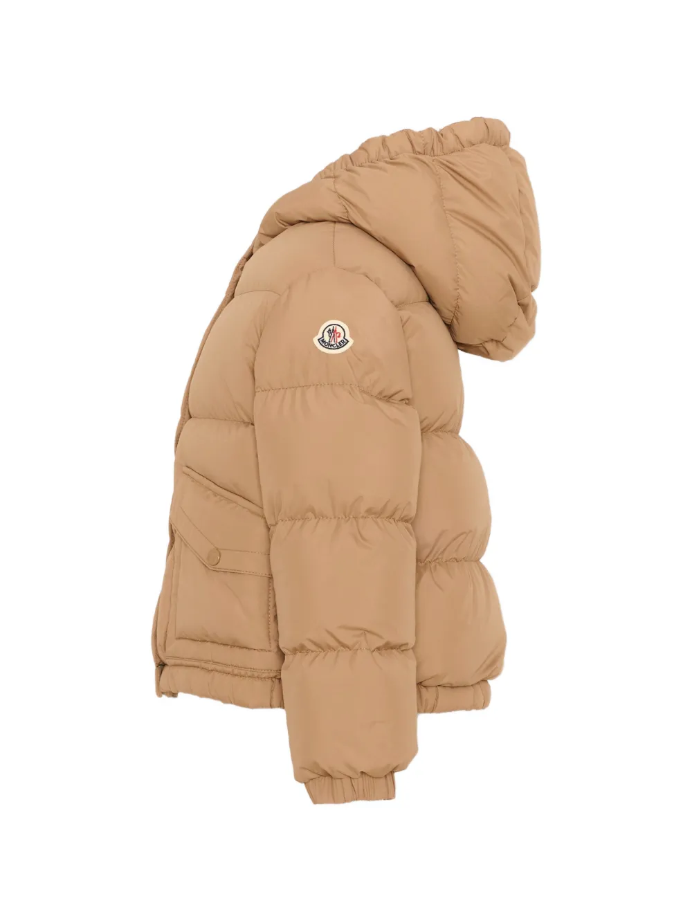 Moncler Enfant quilted hooded jacket Beige