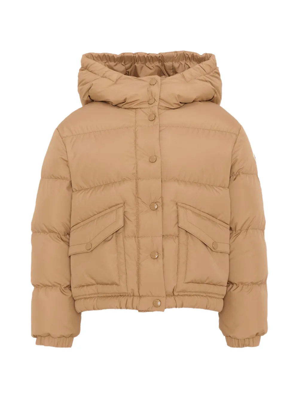 Moncler Enfant quilted hooded jacket Beige