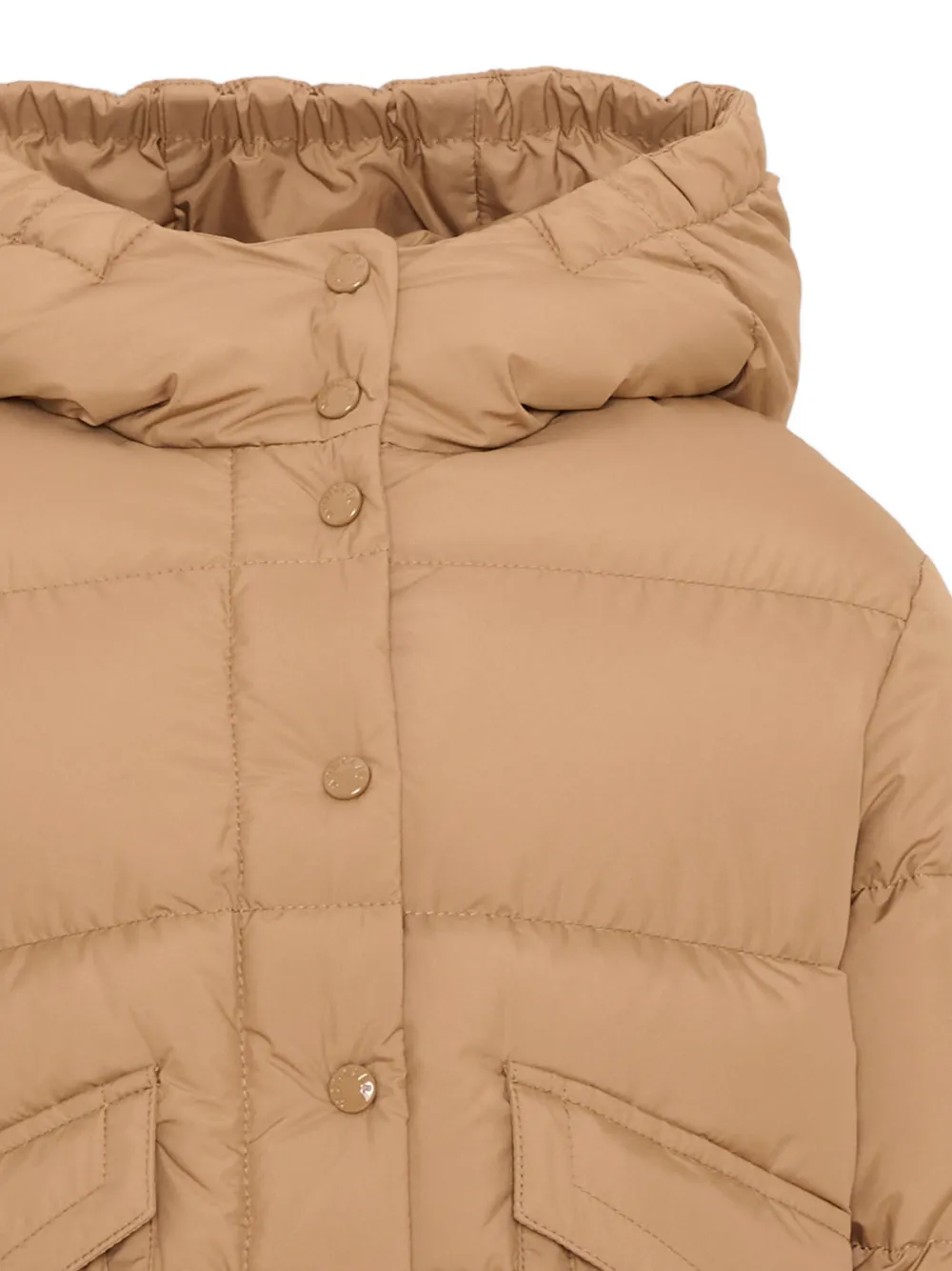 Moncler Enfant quilted hooded jacket Beige