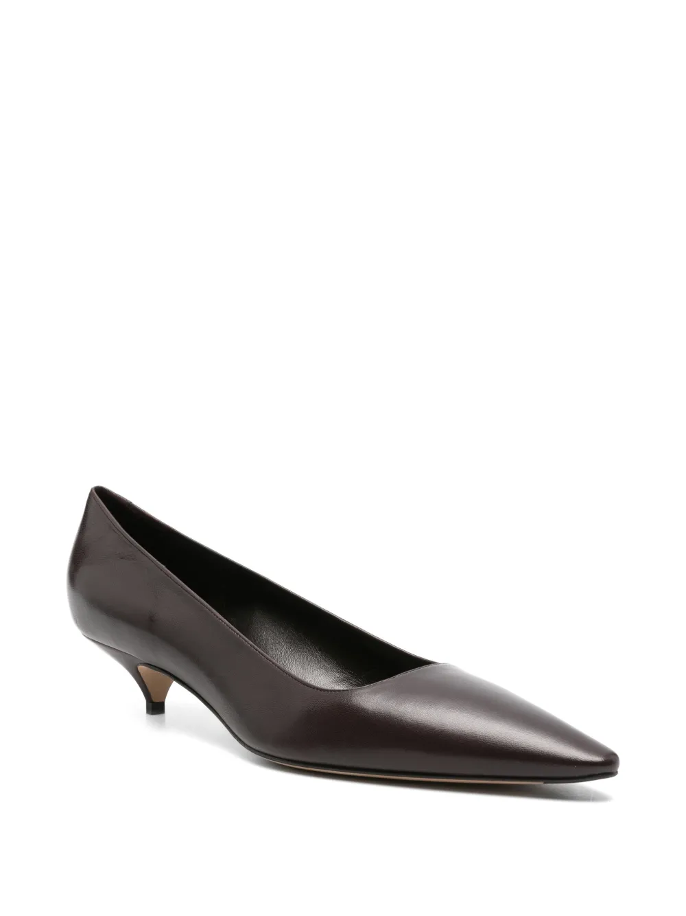 The Row Liisa Pointed-toe Leather Pumps in Brown, view 2