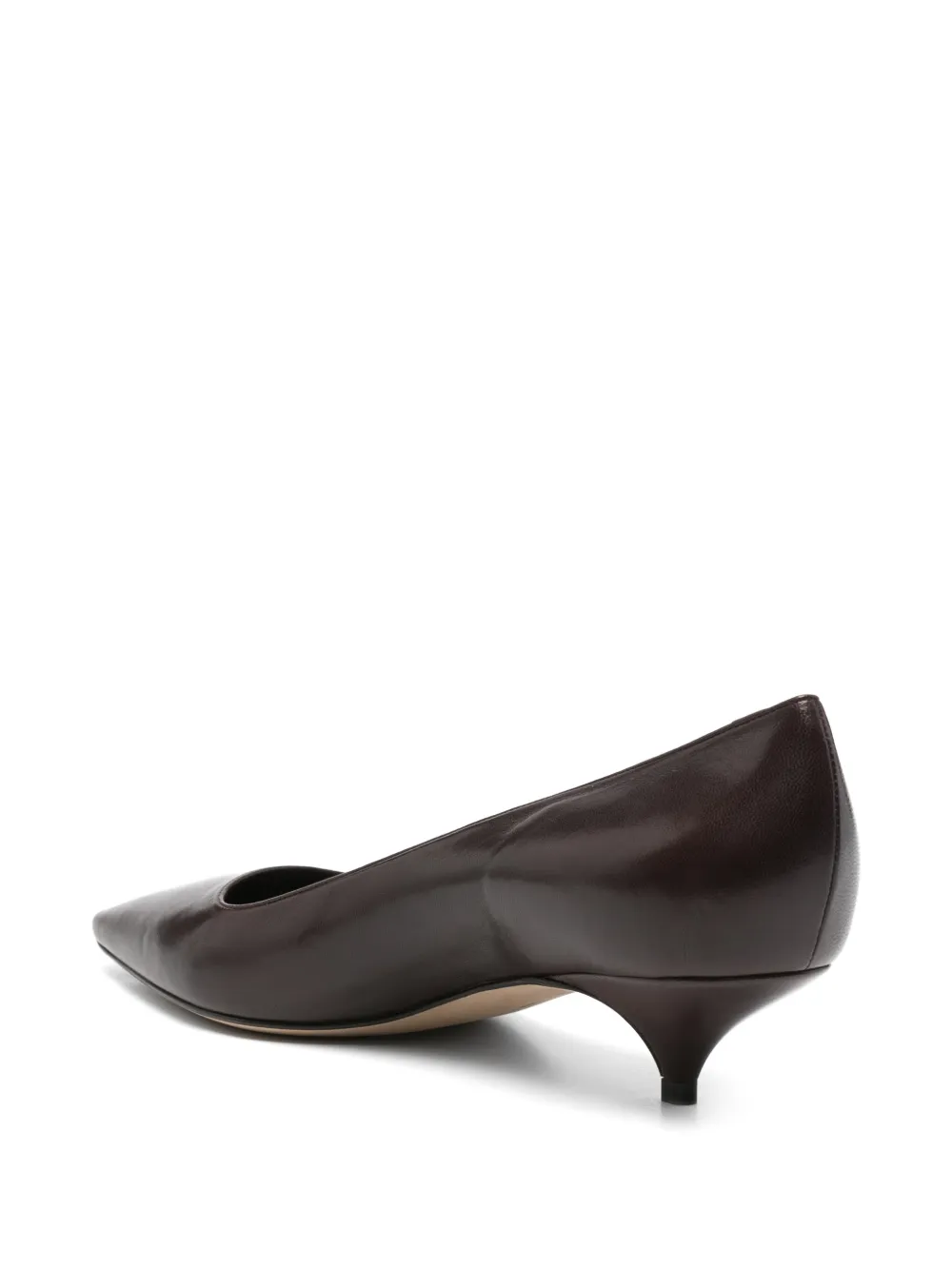 The Row Liisa Pointed-toe Leather Pumps in Brown, view 3