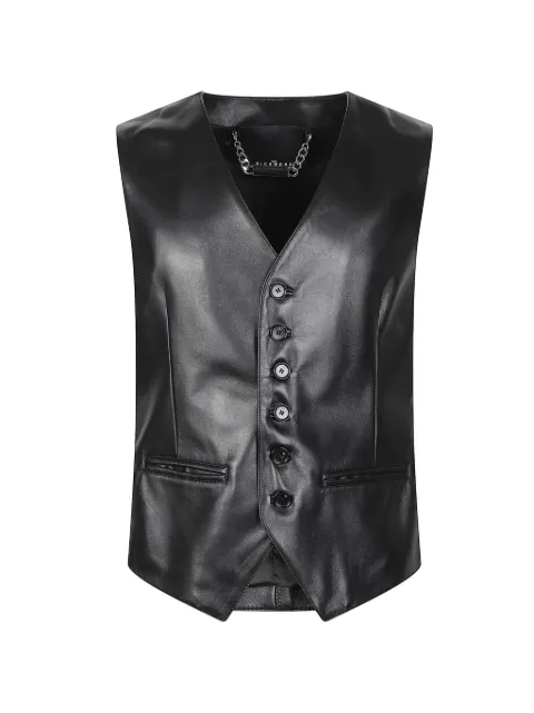 John Richmond leather waistcoat
