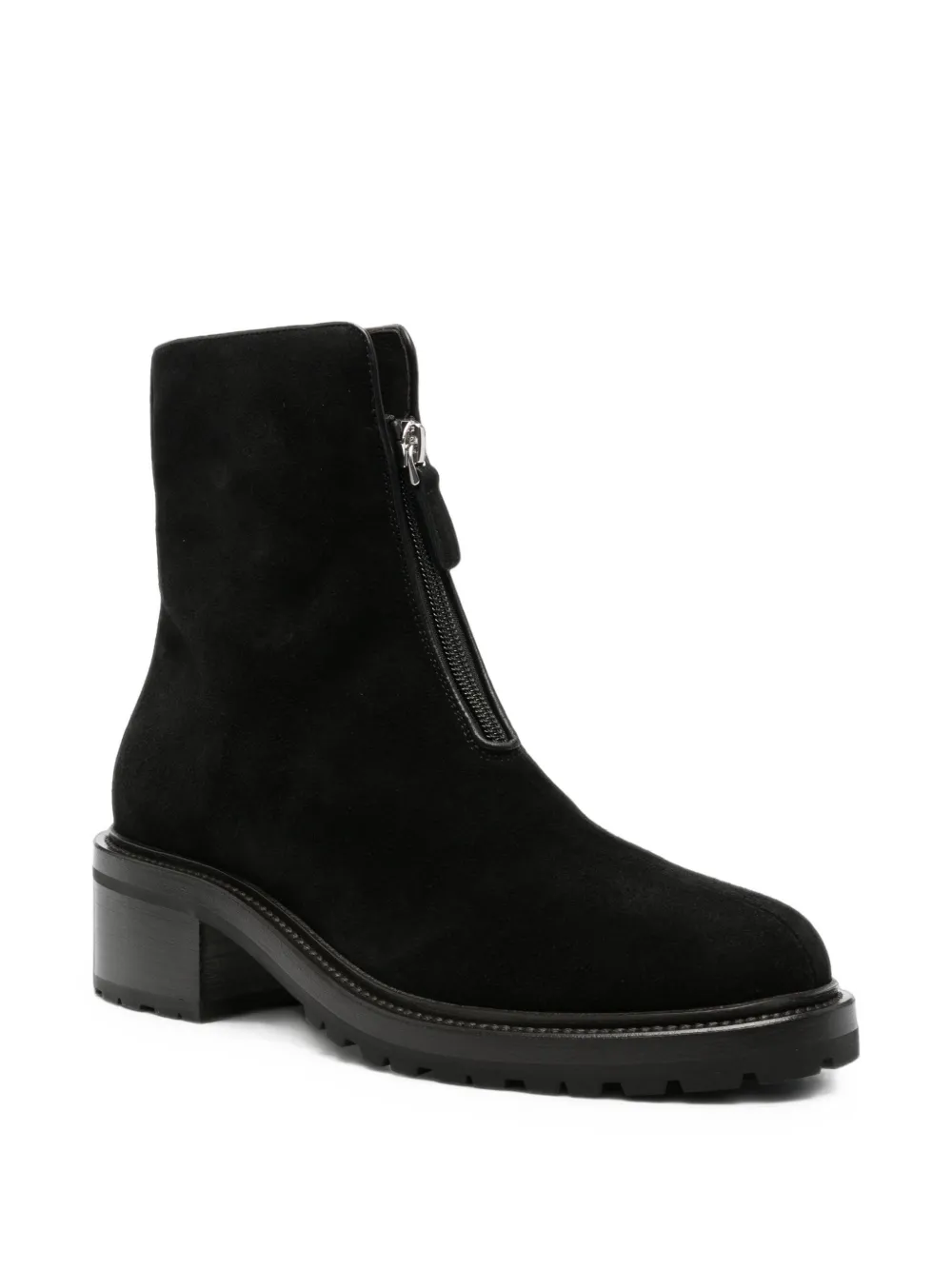 The Row Hike Zipped-front Suede Boots in Black, view 2