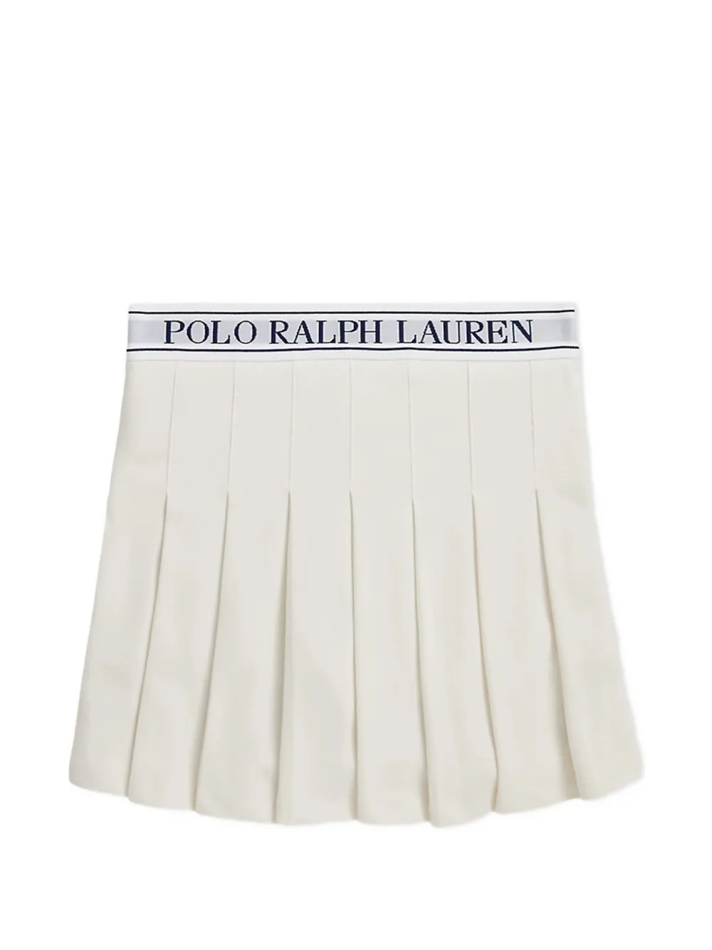 POLO RALPH LAUREN KIDS logo-embroidered pleated skirt Beige